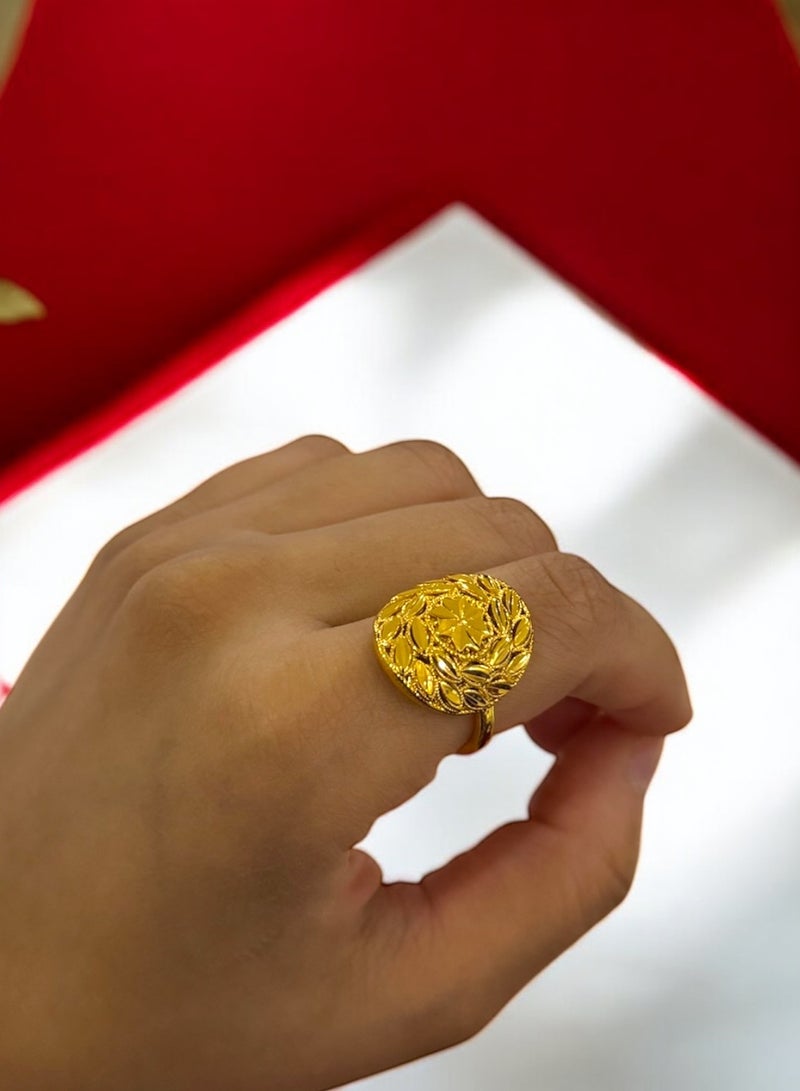 غولدماكس خاتم نسائي شبيه بالذهب مطلي عيار 21 بمقاس موحد - Image 2