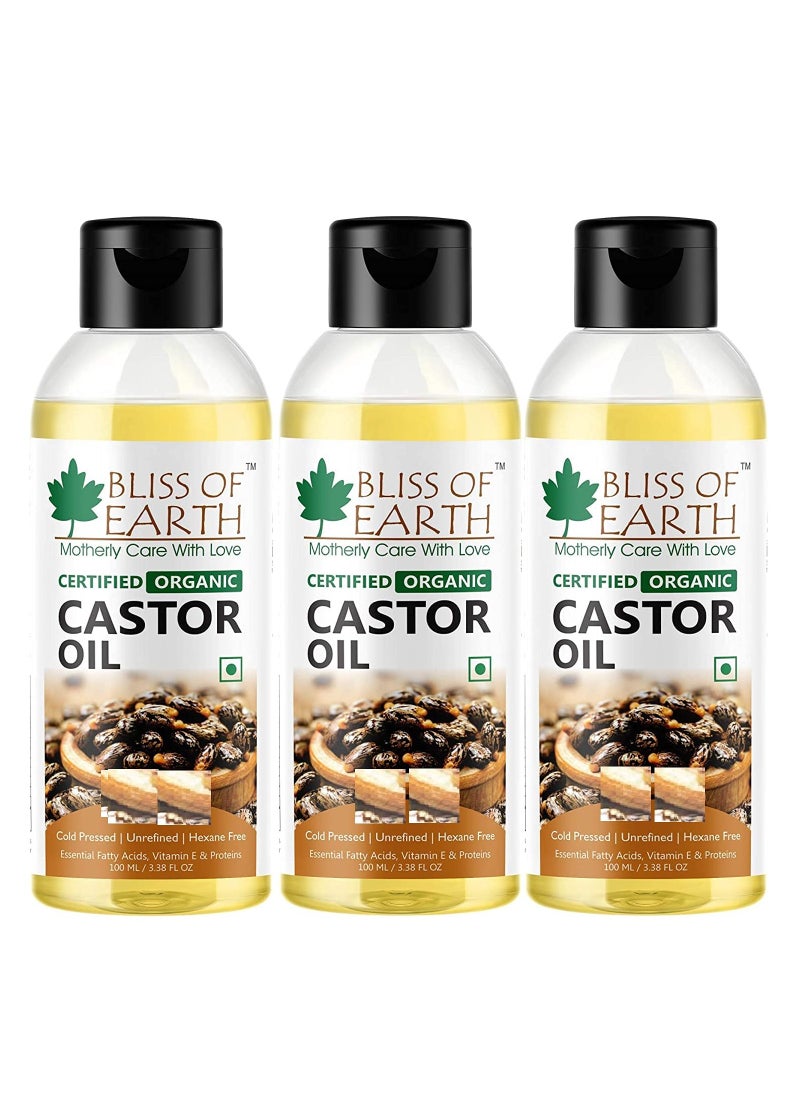 BLISS OF EARTH Organic Castor Oil pack of 3  - Image 1