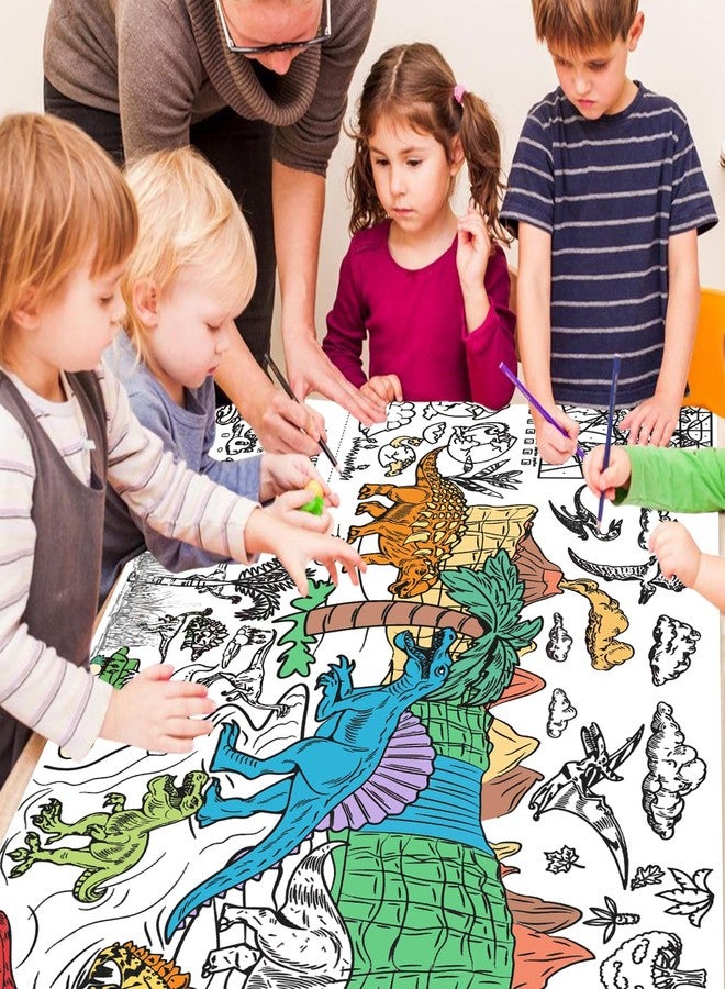 Leezead Dinosaur Giant Coloring Poster, 72 x 30 Inches Large Dinosaur Themed Coloring Poster&Table Cover Dinosaurs Activity Drawing Paper Tablecloth for Home Classroom Party Supplies Decorations - Image 3