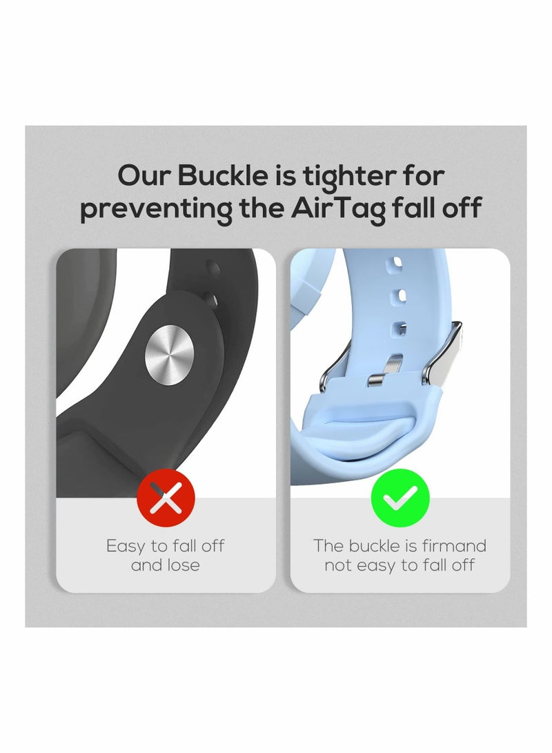 Airtag Wristbands for Kids Soft Silicone Airtag Bracelet Lightweight Waterproof Band Compatible with Apple Airtag Watch Band for Children and Toddler 2 Pcs - Image 5