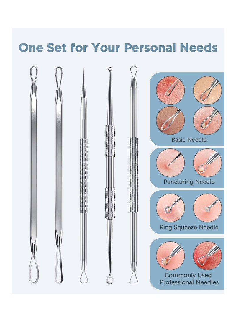 TAYTHI Blackhead Remover Tool, Pimple Popper Tool Kit, Blackhead Extractor tool for Face, Extractor Tool for Comedone Zit Acne Whitehead Blemish, Stainless Steel Extraction tools - Image 1