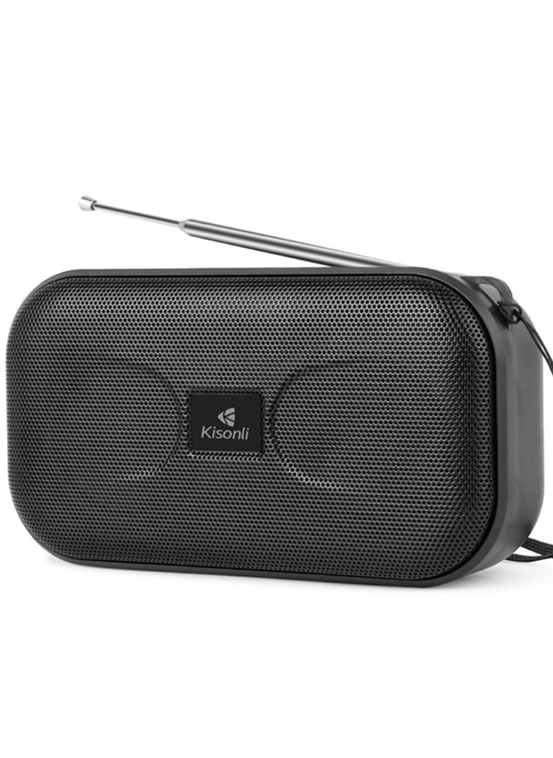Kisonli - Kisonli Mini Portable Stereo 360° Solar Charging Speaker 5W, 1200mAh, Built-in Mic, TF-AUX-USB-FM - Image 1
