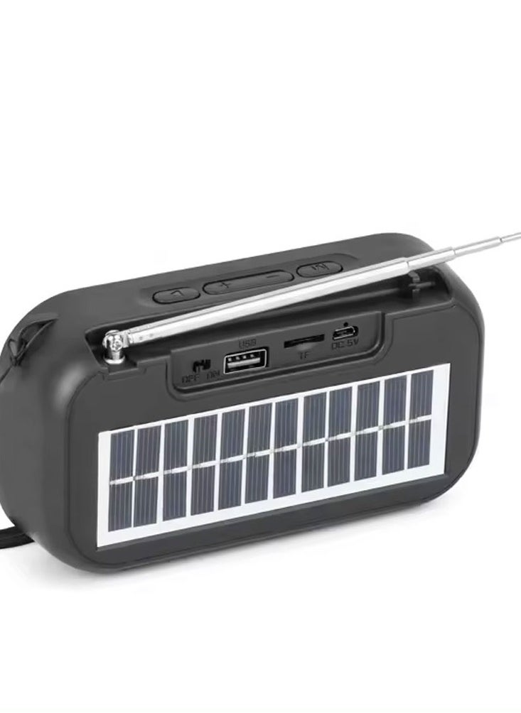 Kisonli - Kisonli Mini Portable Stereo 360° Solar Charging Speaker 5W, 1200mAh, Built-in Mic, TF-AUX-USB-FM - Image 1