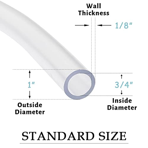 DAVCO 3/4" ID x 50ft Clear Vinyl Tubing, Low Pressure Flexible PVC Tubing, Heavy Duty UV Chemical Resistant Lightweight Plastic Vinyl Hose, BPA Free and Non Toxic - Image 2