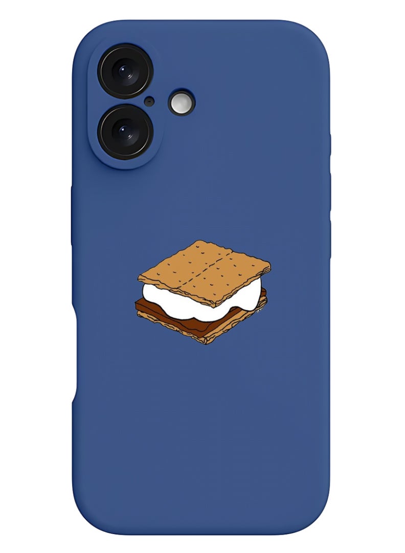 Theodor iPhone 16 Plus Blue Protective Slim Fit Case Liquid Silicone Cover with Full Body Protection Anti-Scratch Shockproof Case For iPhone - Ice Cream  - Image 1