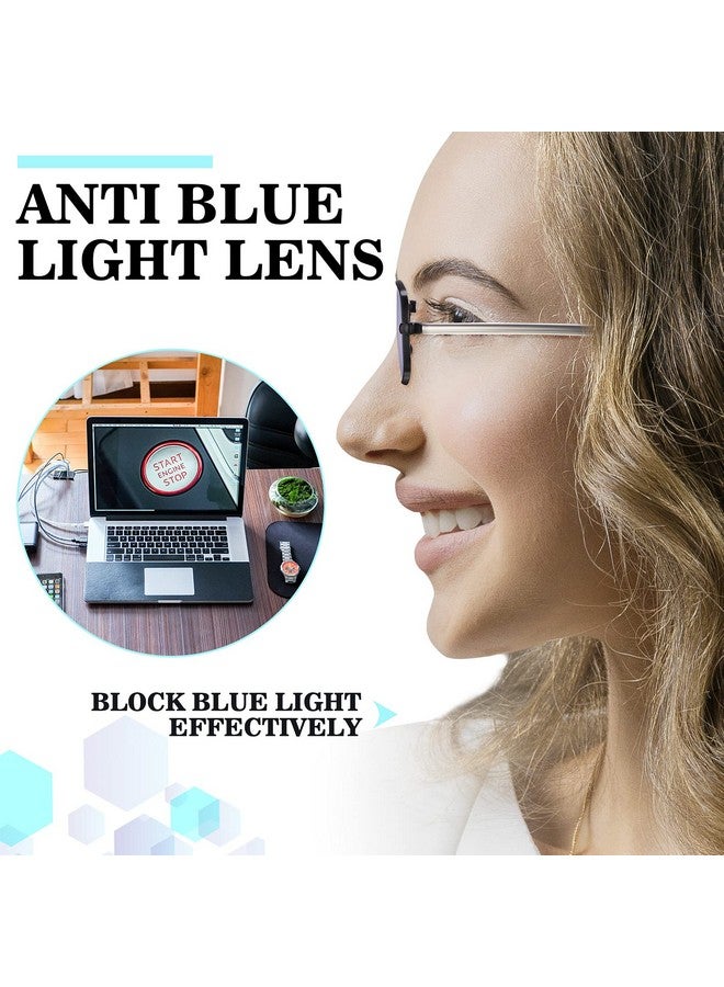 TOODOO 4 Pairs Blue Light Blocking Reading Glasses Folding Reading Glasses Small Folding Readers For Men Women (Black 2.5) - Image 5