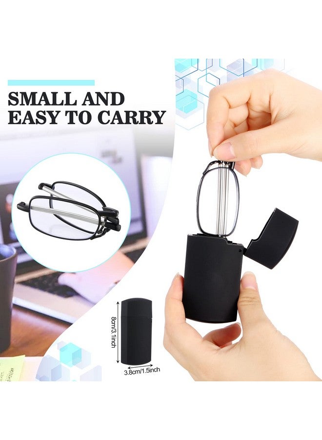 TOODOO 4 Pairs Blue Light Blocking Reading Glasses Folding Reading Glasses Small Folding Readers For Men Women (Black 2.5) - Image 3