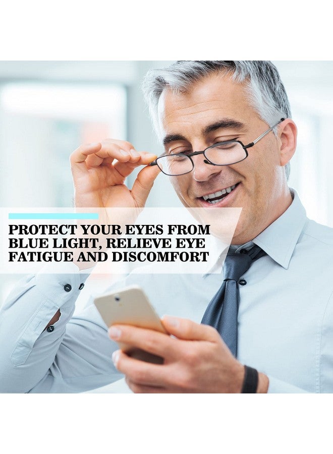 TOODOO 4 Pairs Blue Light Blocking Reading Glasses Folding Reading Glasses Small Folding Readers For Men Women (Black 2.5) - Image 4