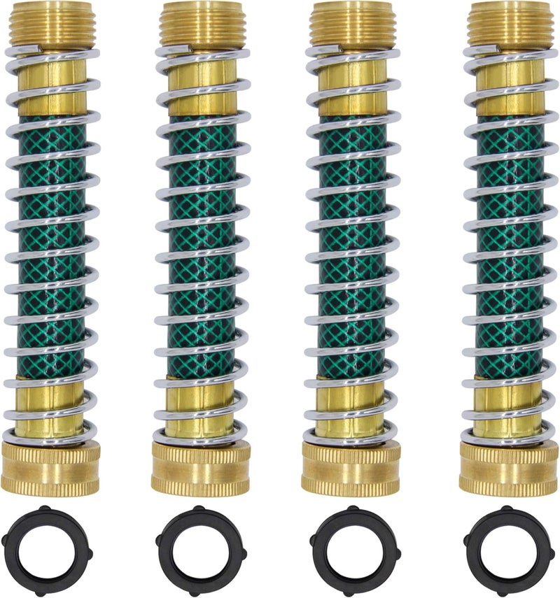 Lifynste Garden Hose Extension Adapter, Hose Kink Protector with Coil Spring, 4 Pack - Image 1