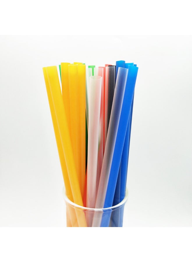 7mm Flat Straight Tube Children's DIY Material Accessories Disposable Plastic Beverage Juice Straw 250 PCs-Color:Color Random 7 * 255mm Flat Straight Tube-Specifications:100 Pcs/pack  - Image 3