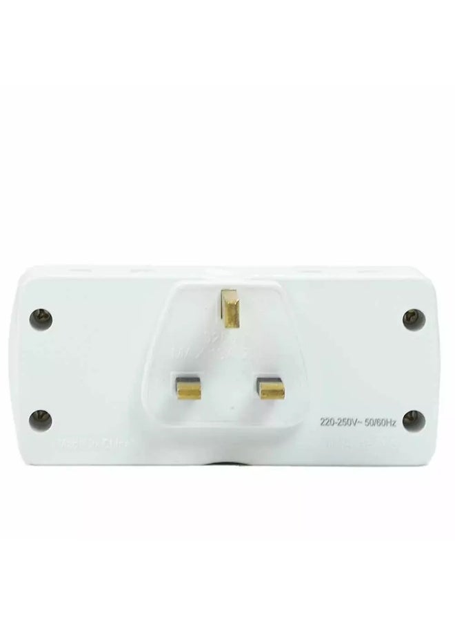 Terminator Terminator 4Ways Universal Adopter and Socket with Switch- White  - Image 2
