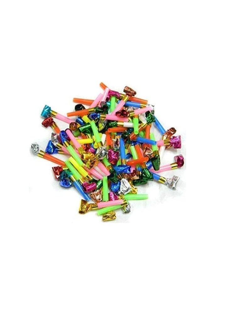 Generic - 100 Pcs Party Blower, Colorful Birthday Noisemakers Birthday Blow Horns Party Horns Party Whistles New Years Party Noisemakers Party Blowouts Whistles Party Blowouts Party Favors Noise Makers - Image 1