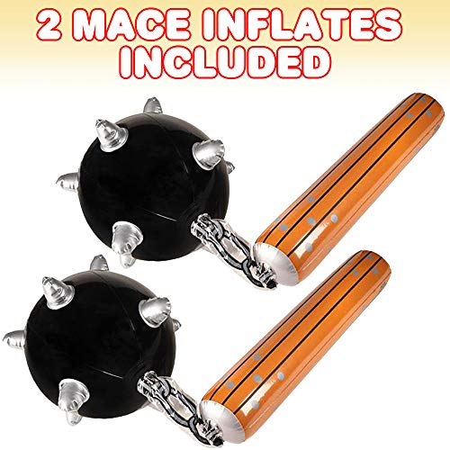 ArtCreativity Mace Inflates Set of 2 Inflatable Mace Toys for Kids Renaissance Party Decorations Spikey Ball and Chain Inflate Swimming Pool Toys Halloween Knight Costume Accessories 31 Inches - Image 5