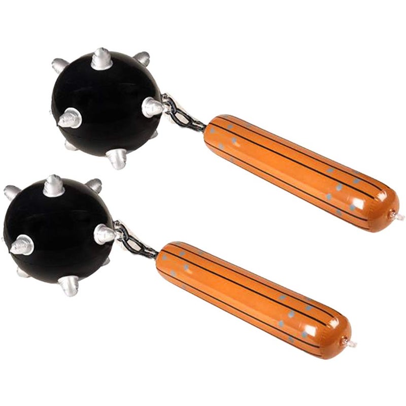 ArtCreativity Mace Inflates Set of 2 Inflatable Mace Toys for Kids Renaissance Party Decorations Spikey Ball and Chain Inflate Swimming Pool Toys Halloween Knight Costume Accessories 31 Inches - Image 3