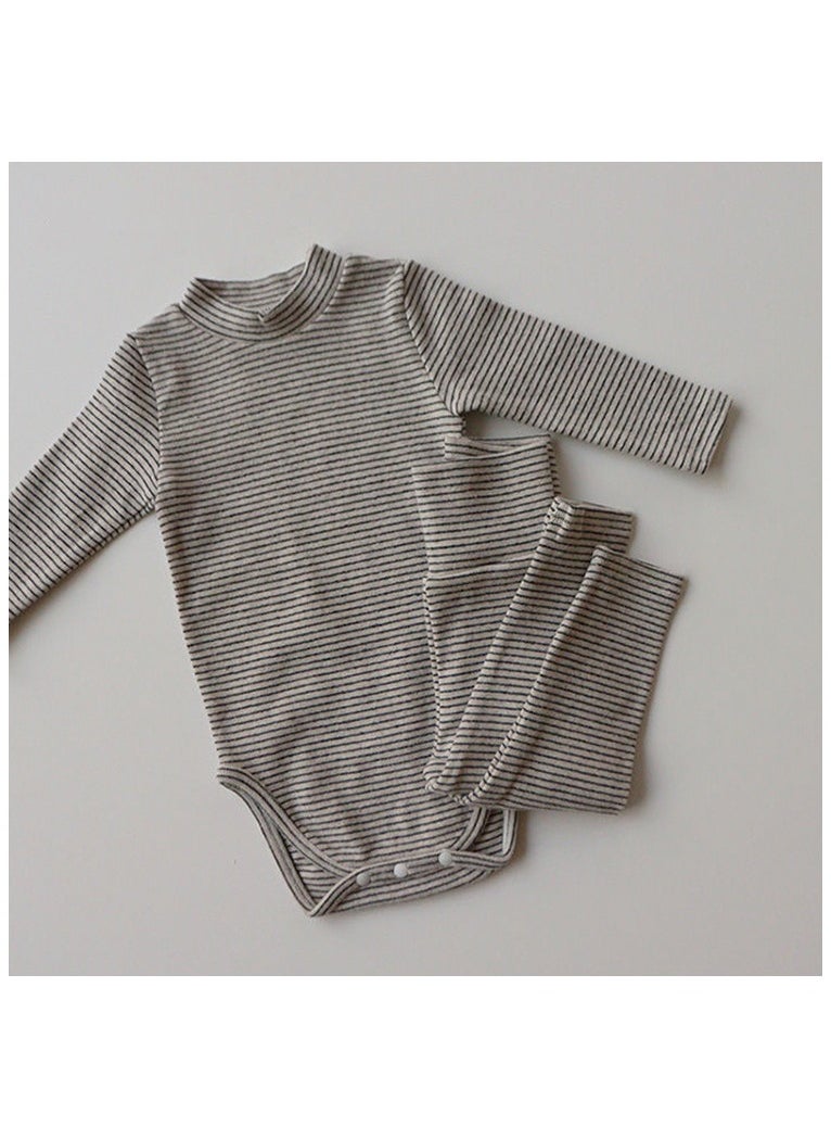 Baby Climbing Clothes Baby Onesie + High Waist Pants Set - Image 1