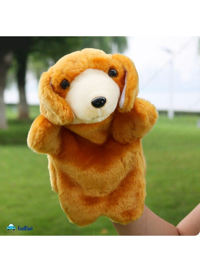 فنبلاست دمى يد فن بلاست للأطفال - دمية يد جرو لطيفة للأطفال، دمية تحكي قصصًا للأطفال، لعبة دمية يد، دمى يد ناعمة للأطفال، ألعاب تعليمية ممتعة للأطفال (ذهبية) - Image 2