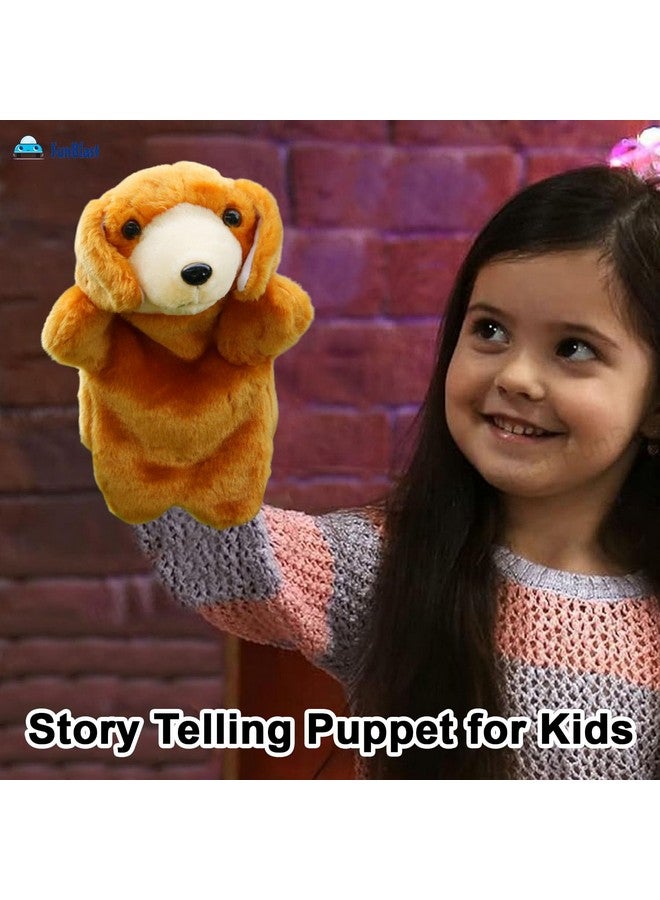 فنبلاست دمى يد فن بلاست للأطفال - دمية يد جرو لطيفة للأطفال، دمية تحكي قصصًا للأطفال، لعبة دمية يد، دمى يد ناعمة للأطفال، ألعاب تعليمية ممتعة للأطفال (ذهبية) - Image 4