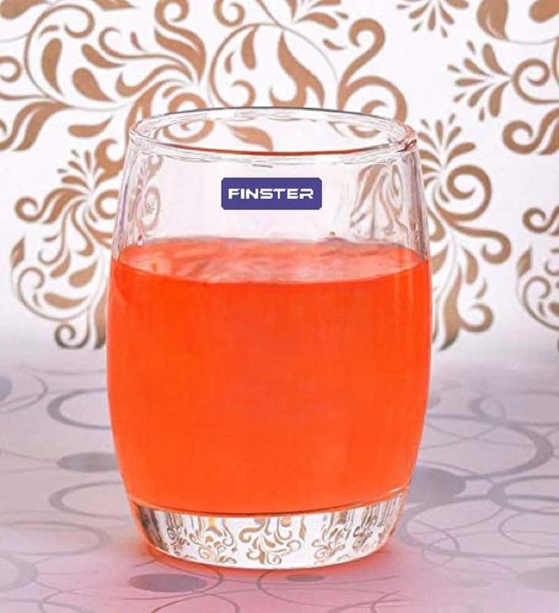 FINSTER Oval Crystal Water Glasses Set of 4200ML Glass Juice Set of 4 - Image 1