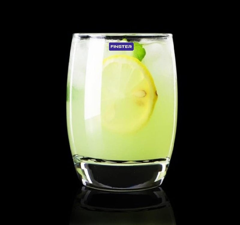 FINSTER Oval Crystal Water Glasses Set of 4200ML Glass Juice Set of 4 - Image 3