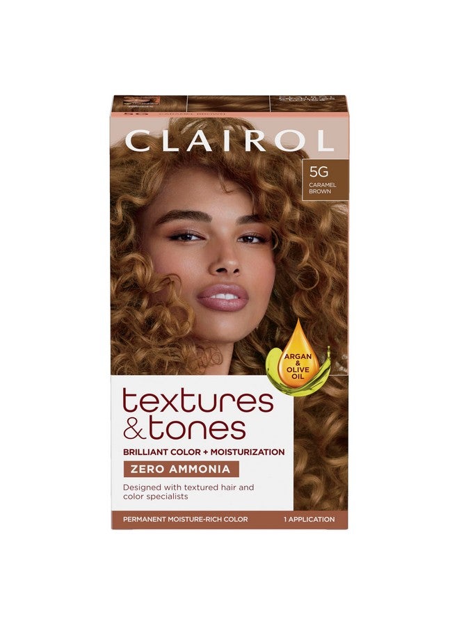 كلايرول صبغة شعر دائمة Textures & Tones 5G لون شعر بني كراميل، عبوة من قطعة واحدة - Image 1