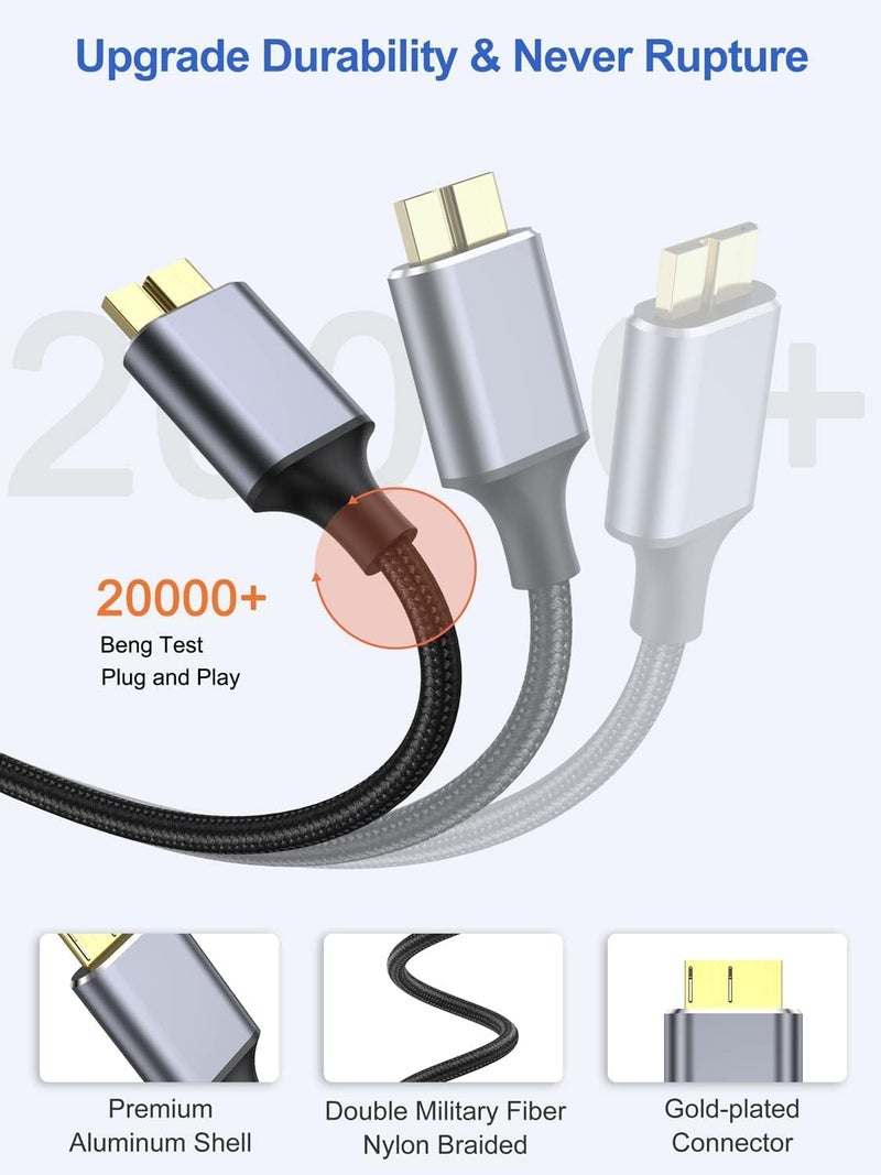 rts Usb C Type C Portable External Hard Disk Drive Hdd Cable,Nylon Braided 10Gbps Fast Charging&Syncing Cord Compatible With Wd Seagate Toshiba Samsung Hitachi Hp Transcend Lacie Sony Buffalo Mac,Black - Image 5