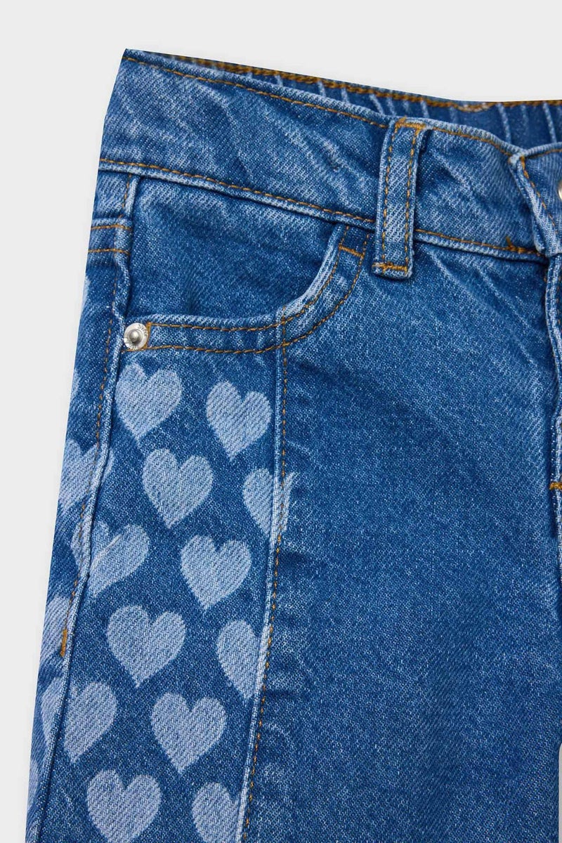 DeFacto Baby Girl Printed Culotte Jeans - Image 4