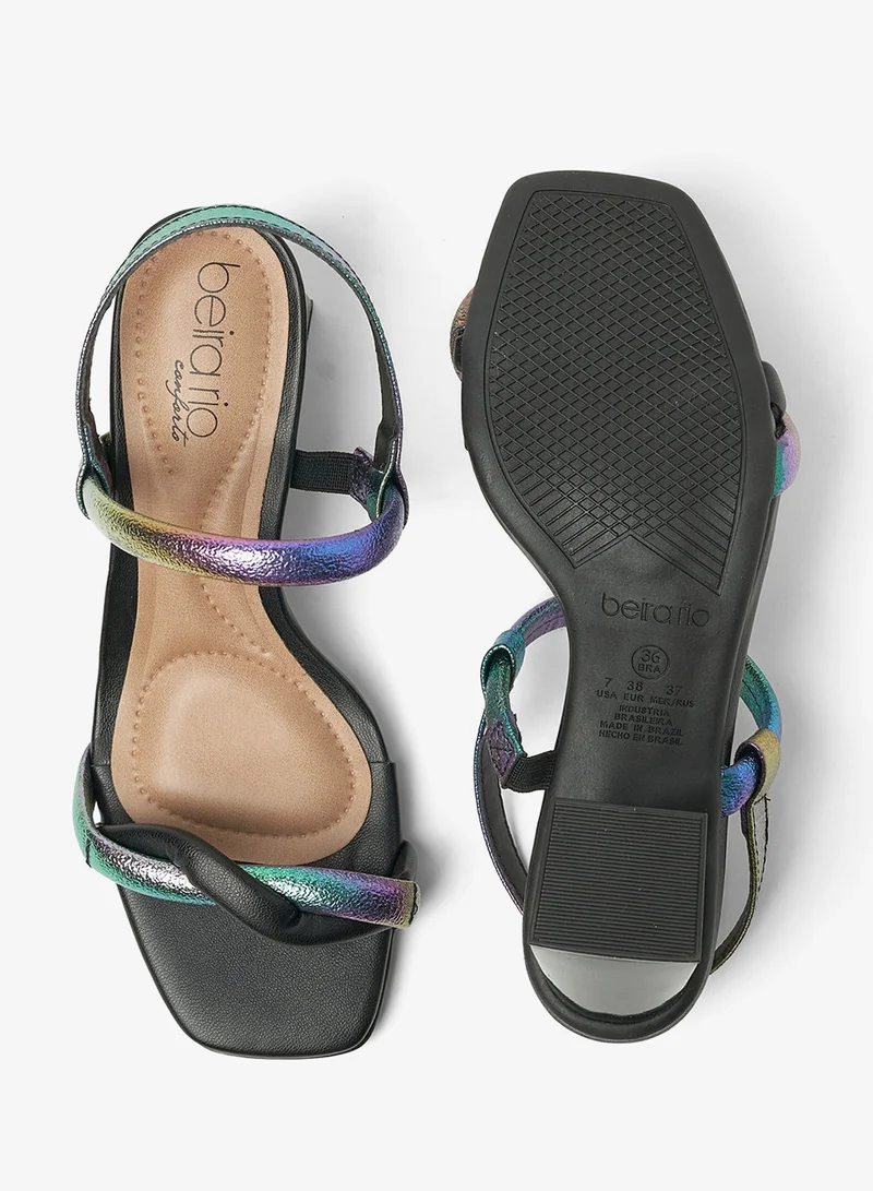 Beira Rio Black Sandals for Women with Back Strap – Stylish & Supportive sling Back Ladies Sandals for Women | Best Price UAE