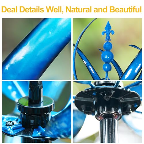 LimeHill Wind Spinner for Yard and Garden - Large Metal Kinetic Wind Sculptures, Yard Art Outdoor Decor (27 x 91 inches) - Image 3
