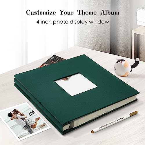 Spbapr Large Photo Album Self Adhesive 3x5 4x6 5x7 8x10 Pictures Magnetic Scrapbook Linen Cover DIY Album with A Metal Pen 11"x10.6"40pages - Image 2