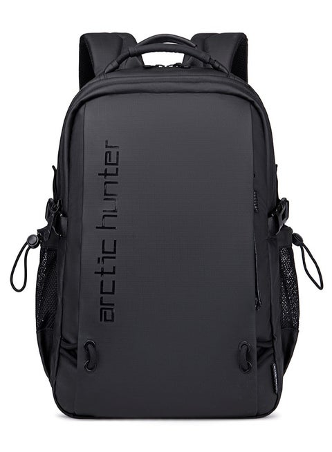 حقيبة ظهر كلاسيكية للسفر للكمبيوتر المحمول، حقيبة ظهر متينة للعمل المدرسي مع حجرة للكمبيوتر المحمول والكمبيوتر اللوحي للرجال، لون أسود