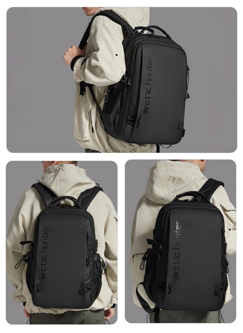 ARCTIC HUNTER Classic Laptop Travel Backpack, Durable School Work Back Bag with Laptop and Tablet Compartment for Men, Black  - Image 2