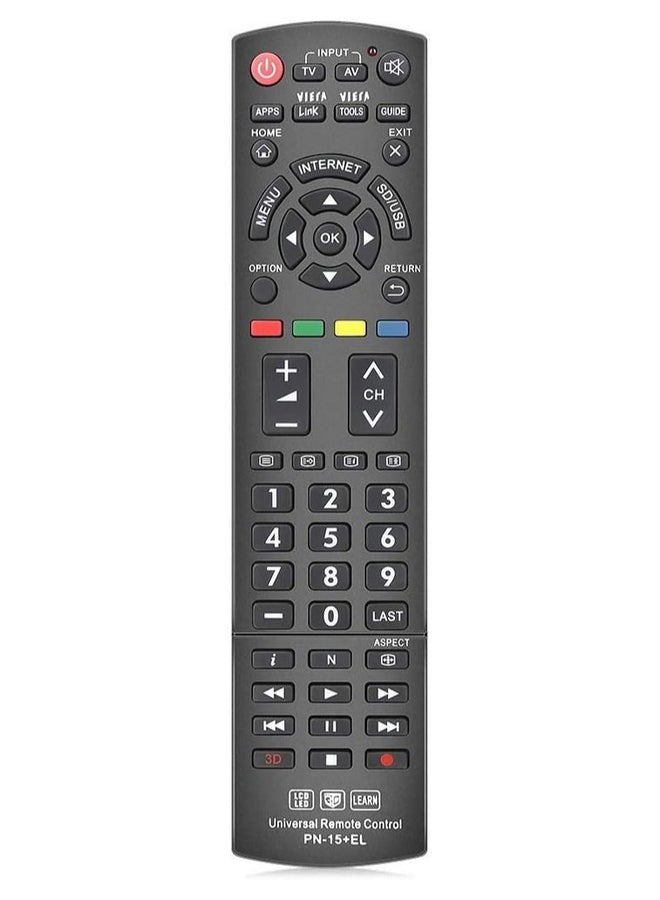 Huayu Universal Remote Control Compatible Replacement for Panasonic TV/VIERA Link/HDTV/ 3D/ LCD/LED, N2QAYB000485 N2QAYB000100 N2QAYB000221 N2QAYB00048 - Image 1