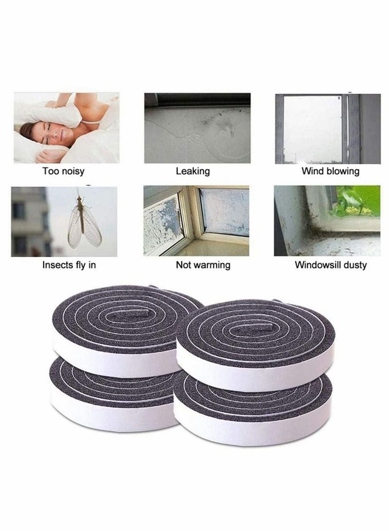 KASTWAVE Seal Tape, Strong Adhesive Soundproof Shockproof Gap Sealing Foam Rubber Weather Stripping Strip Tape for Home Window Door Draught Excluder Air Conditioner (12 Rolls of 1M Long Each) - Image 2