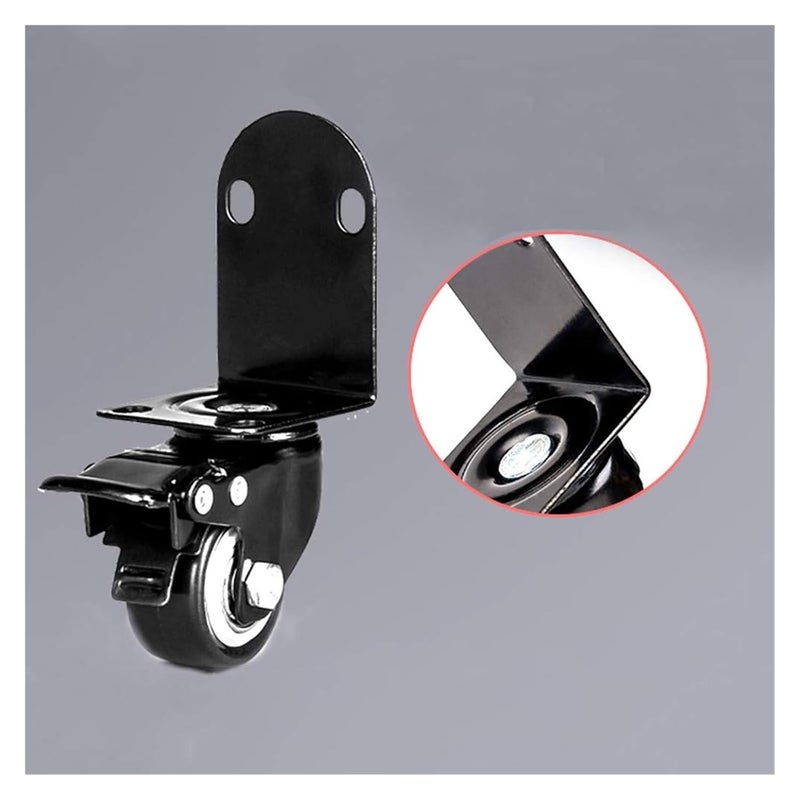 Heavy Duty Swivel Caster Wheels 2 Inch PVC Silent 360 Degree Rotation With L Bracket - Image 5