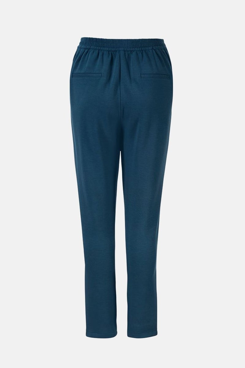 Tchibo Women Regular Fit Plain Drawstring Jogger Pants, Pale Blue  - Image 2