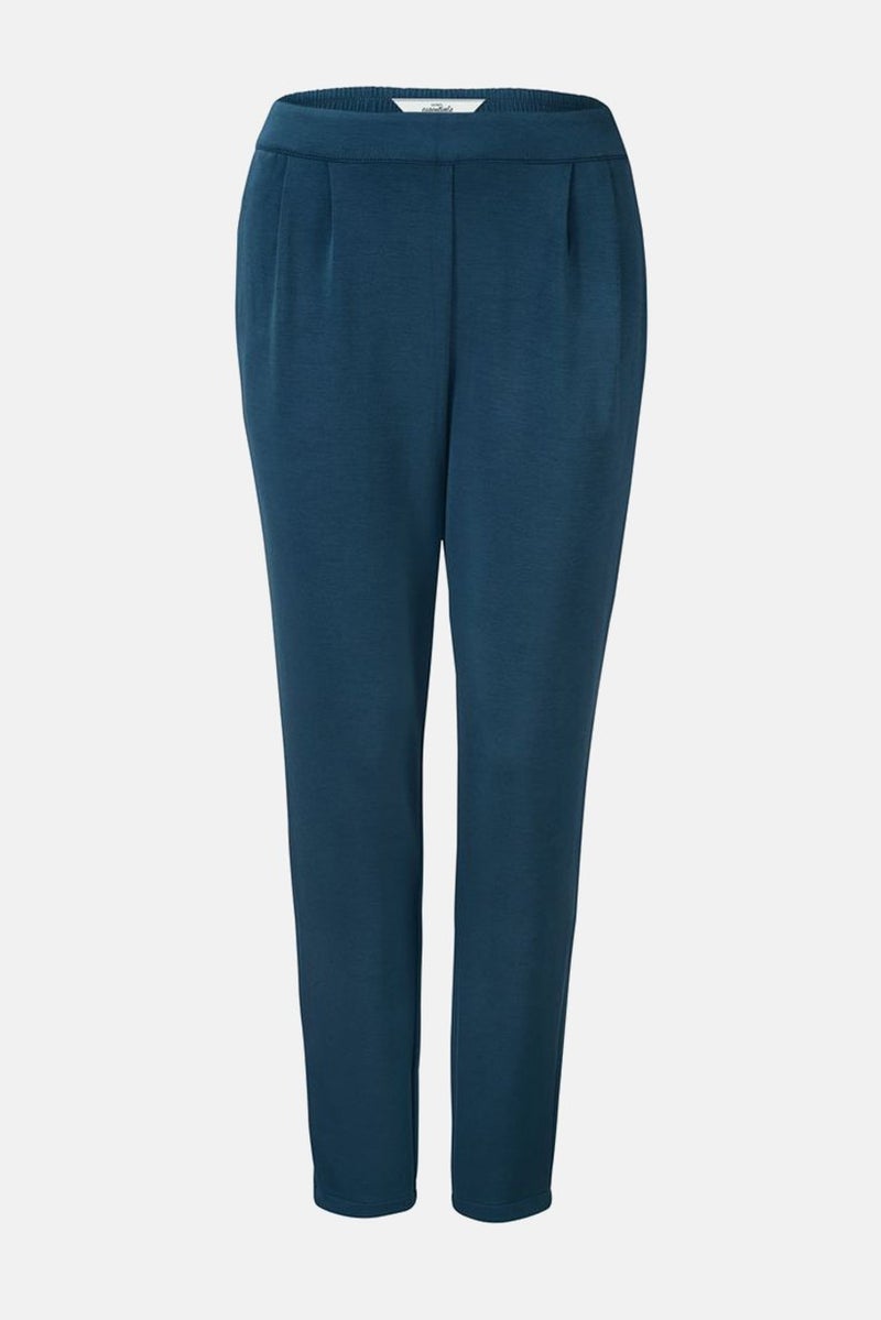 Tchibo Women Regular Fit Plain Drawstring Jogger Pants, Pale Blue  - Image 3