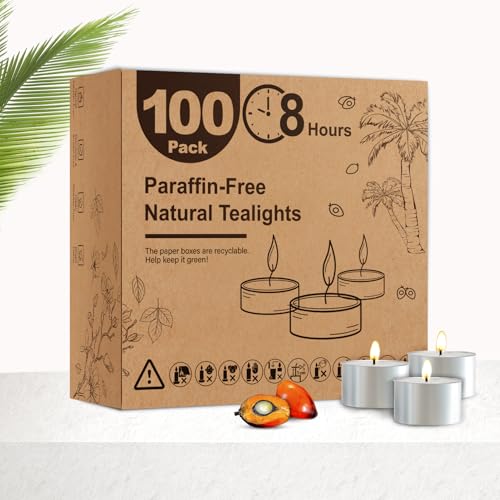 Tea Candles 100 Pack  8 Hour Burn TimeUnscented Tea Lights Candles for Shabbat Weddings Christmas Lights Home Decor