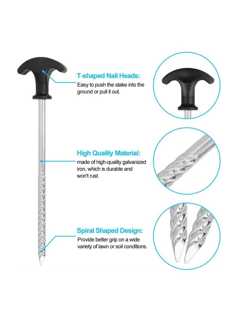 SYOSI - Tent Peg Stakes, 12 Pcs Tent Pegs Galvanized Non-Rust, Tent Accessories Tent Peg Stakes Camping Stakes Robust, for Camping Trip, Hiking, Gardening, Outside Decorations - Image 1