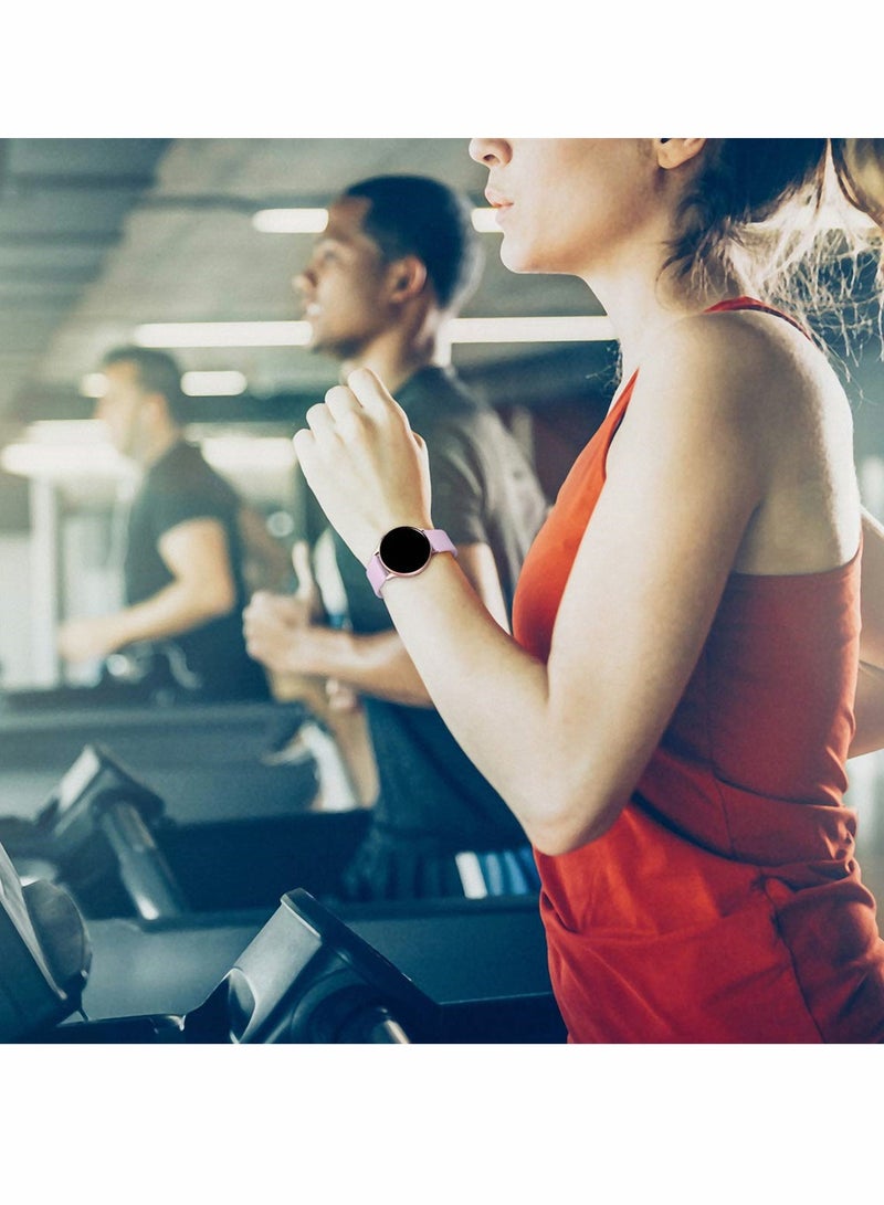 KASTWAVE Silicone Sport Strap for Samsung Galaxy Active 2, 20 mm Watch Bands Compatible for Samsung Galaxy Watch Active 2, Women Men, 3 Pack Pink Sand, Lavender, Gray - Image 3