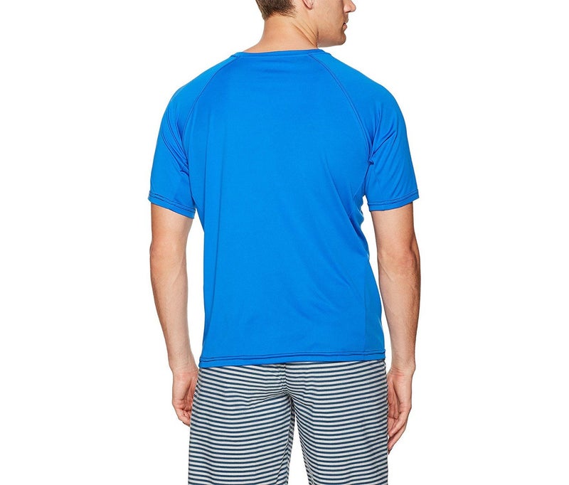 Mr.Swim Mr. Swim Men Contrast UPF 50 Swim Tee, Royal and Black  - Image 2