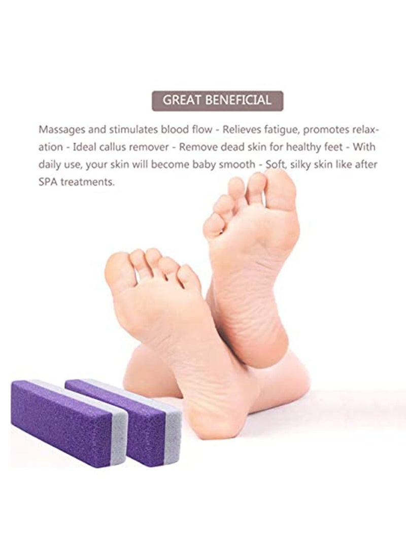 NIBEMINENT 2 in 1 Pumice Stone Foot stone Hard Skin Callus Remover for Feet and Hands Natural File Exfoliation to Remove Dead (Pack of 4) - Image 2