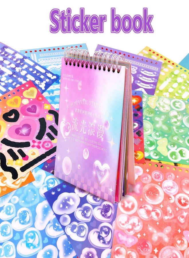 Tmtains 3500Pcs Korean Stickers for Kpop Photocards Decor Stickers Book Aesthetic Toploader Stickers Glitter Butterfly Sweetheart Ribbon Flower Alphabet Cute Scrapbook Stickers for DIY Card Art Crafts 60-Page - Image 4