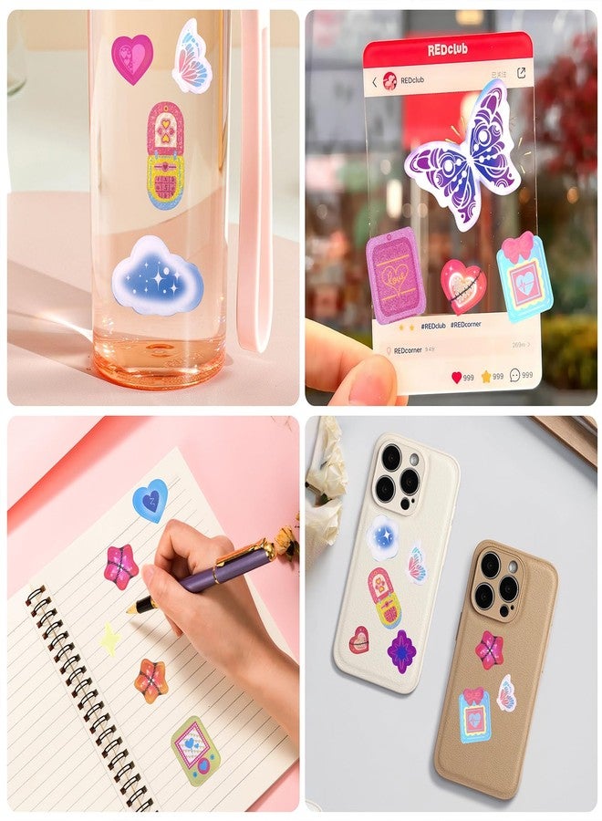 Tmtains 3500Pcs Korean Stickers for Kpop Photocards Decor Stickers Book Aesthetic Toploader Stickers Glitter Butterfly Sweetheart Ribbon Flower Alphabet Cute Scrapbook Stickers for DIY Card Art Crafts 60-Page - Image 5