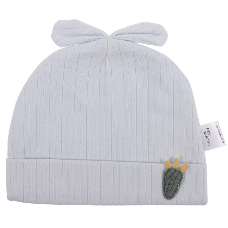 Newborn Cotton Beanie With Rabbit Ears Soft Nursery Cap For Baby Boys Girls 0 6 Months Blue - Image 2
