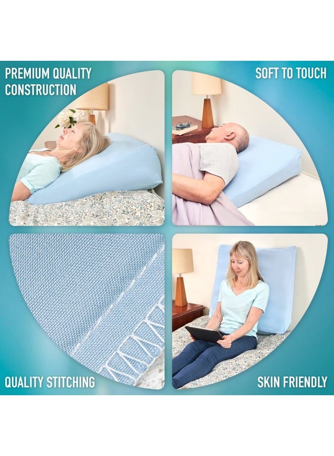 Circa Air Wedge Pillow Cover - Bed Wedge Pillow Case for Inflatable Wedge Pillow (24x24x8) Ultra Soft, 100% Mircofiber with Zip Cover, Machine Washable, Light Blue - Image 5