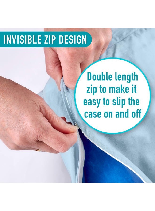 Circa Air Wedge Pillow Cover - Bed Wedge Pillow Case for Inflatable Wedge Pillow (24x24x8) Ultra Soft, 100% Mircofiber with Zip Cover, Machine Washable, Light Blue - Image 4