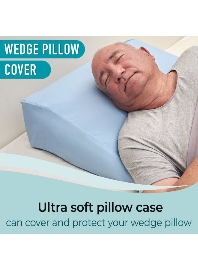 Circa Air Wedge Pillow Cover - Bed Wedge Pillow Case for Inflatable Wedge Pillow (24x24x8) Ultra Soft, 100% Mircofiber with Zip Cover, Machine Washable, Light Blue - Image 2