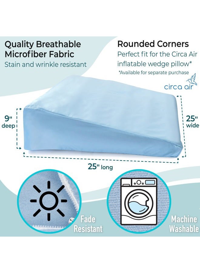 Circa Air Wedge Pillow Cover - Bed Wedge Pillow Case for Inflatable Wedge Pillow (24x24x8) Ultra Soft, 100% Mircofiber with Zip Cover, Machine Washable, Light Blue - Image 3