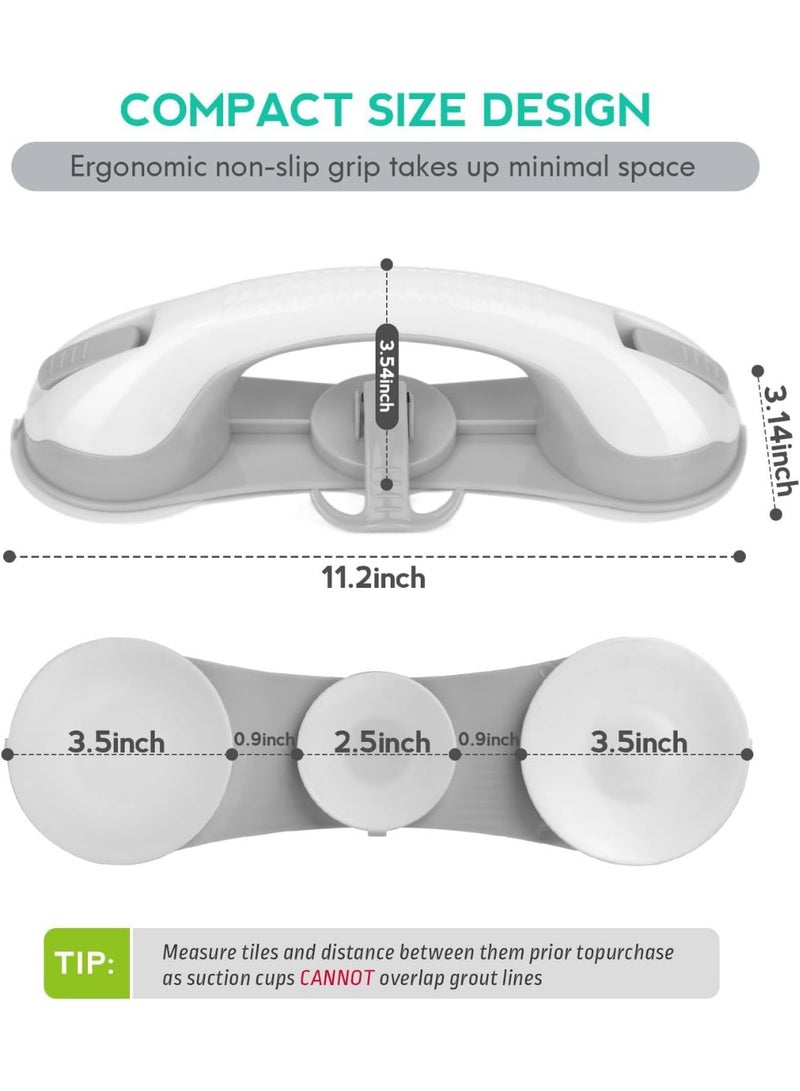 Bathroom Safety Grab Handles with Triple Suction Support, Anti-Slip Shower and Bathtub Assistance Bars, Easy No-Drill Installation for Enhanced Daily Stability, Pack of 2 - Image 1