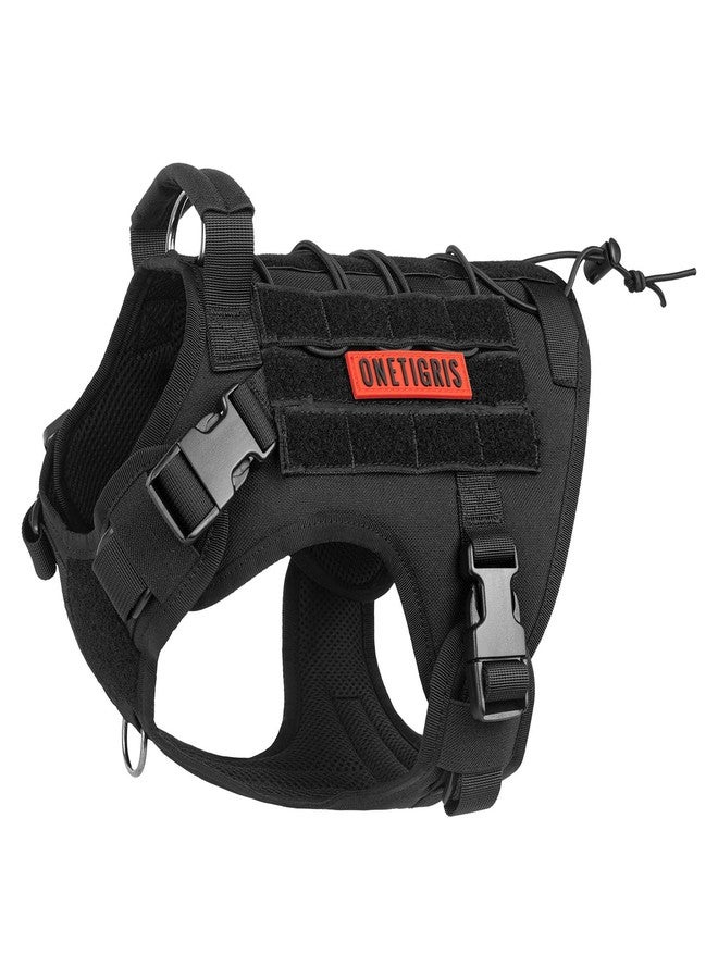 OneTigris Tactical Dog Harness Vest,No-Pull Service Dog Vest with Hook & Loop Panels,Adjustable Dog Vest Harness for Walking Hiking Training(Black,XXS) - Image 1
